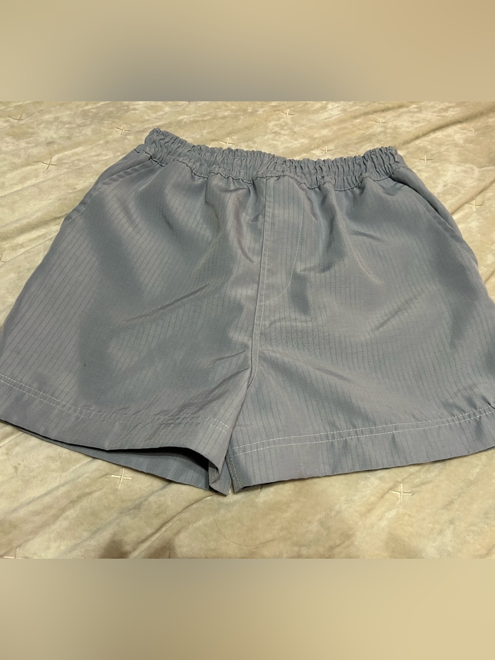 MNML Men's Light Grey Athletic Elastic-Waist Shorts size MED